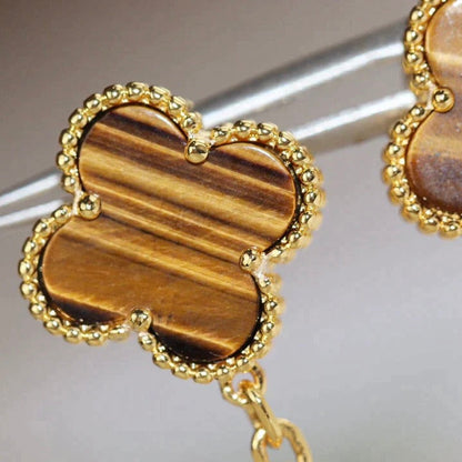 [Angela Jewellery]CLOVER  2 MOTIF  TIGER EYE CARNELIAN EARRINGS