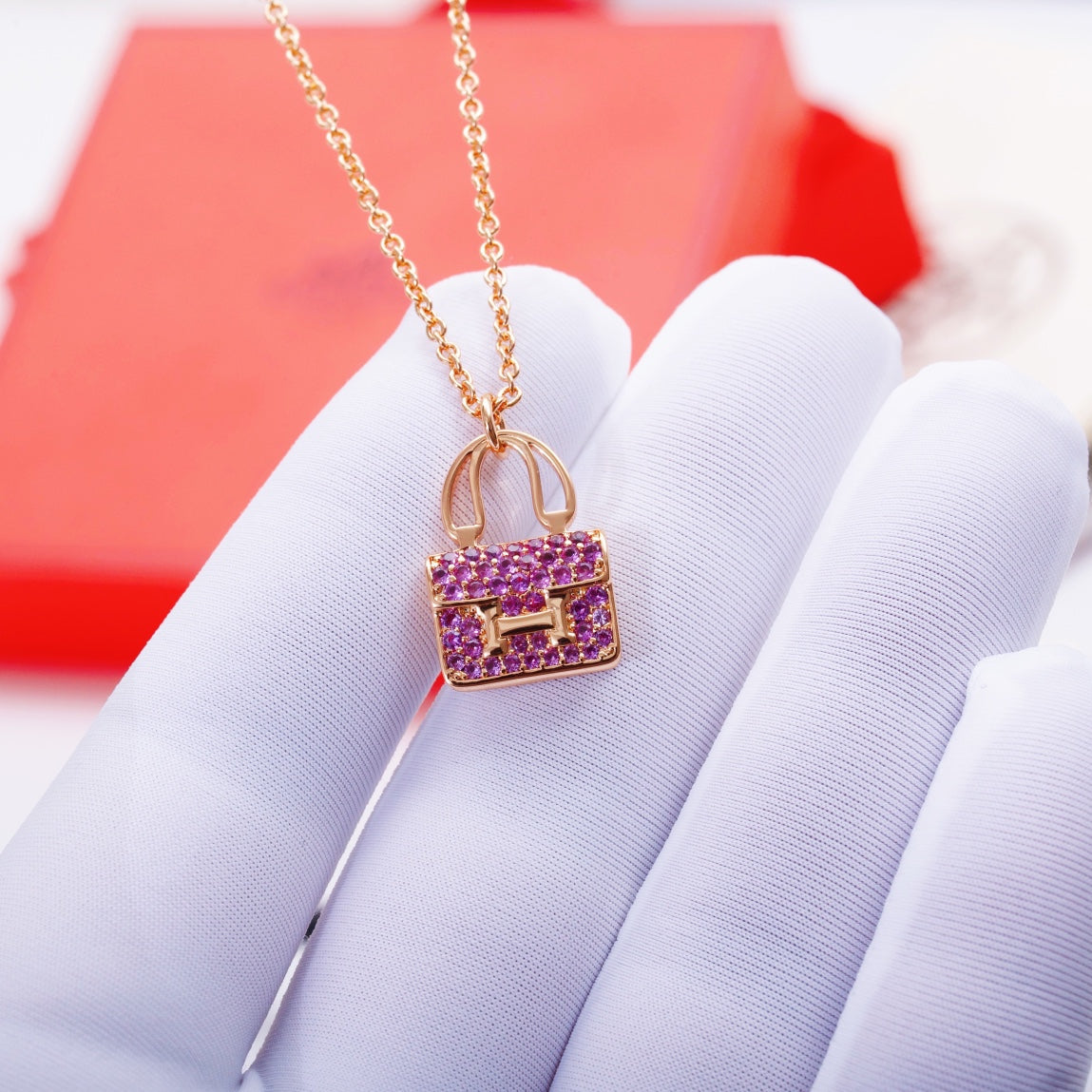 [Angela Jewellery]CONSTANCE PEDANT PURPLE DIAMOND NECKLACE