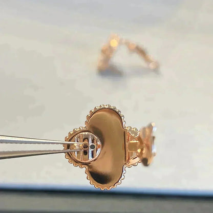 [Angela Jewellery]CLOVER MEDIUM 1 MOTIFS GRAY MOP  DIAMOND EARRINGS