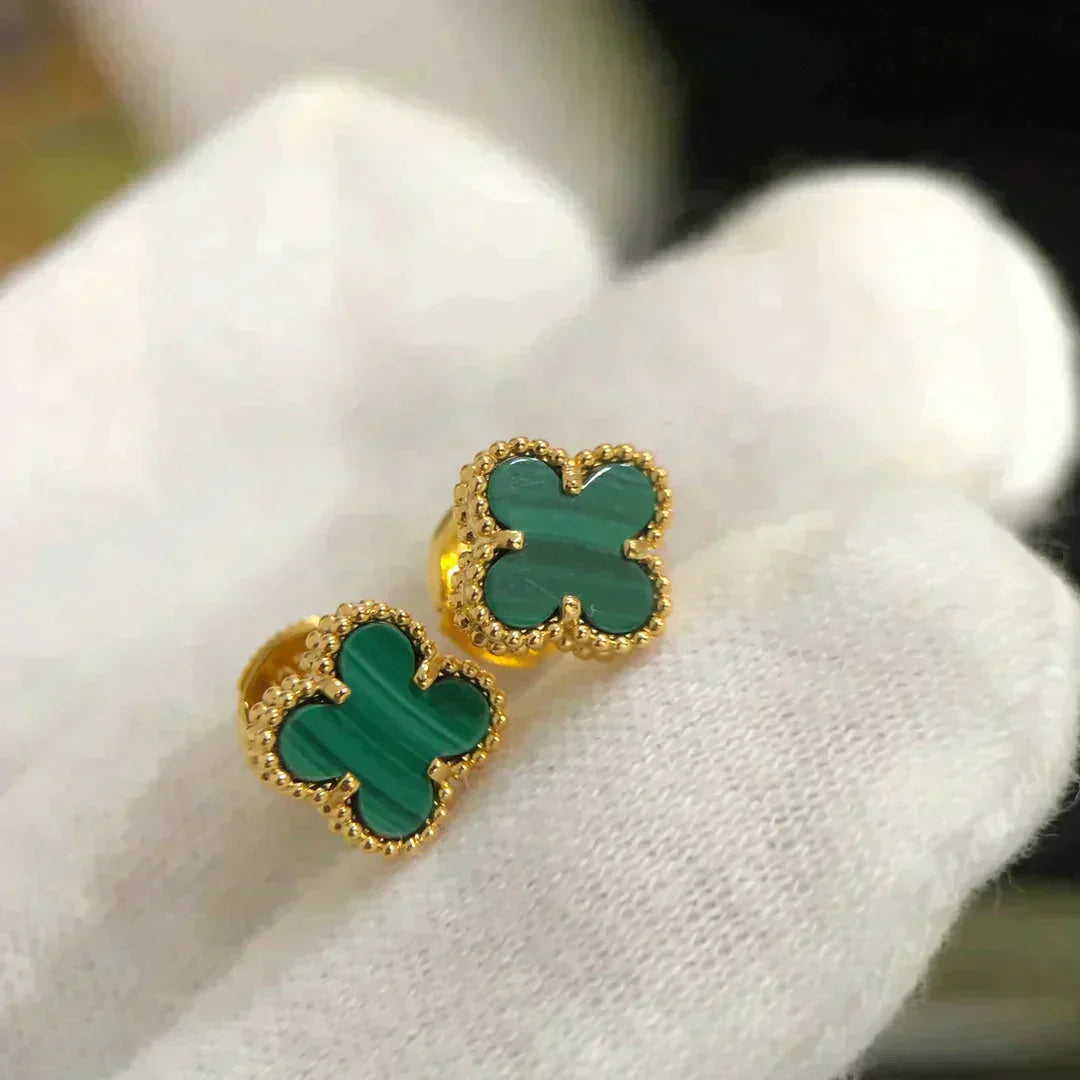 [Angela Jewellery]CLOVER MINI 9.5MM MALACHITE  EARRINGS
