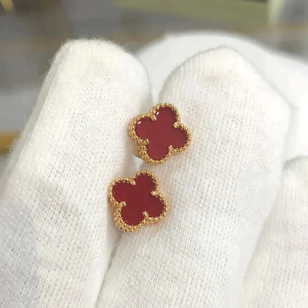 [Angela Jewellery]CLOVER MINI 9.5MM CARNELIAN EARRINGS