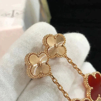 [Angela Jewellery]CLOVER 2 MOTIF  LASER CARNELIAN EARRINGS