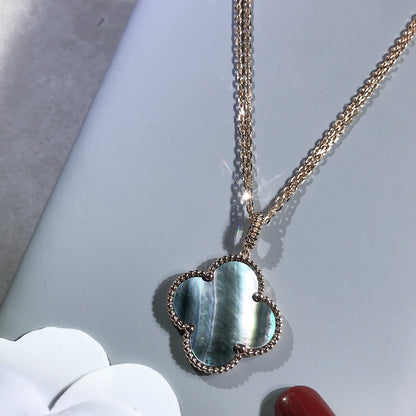 [Angela Jewellery]CLOVER 25MM GOLD DARK MOP BIG CLOVER NECKLACE