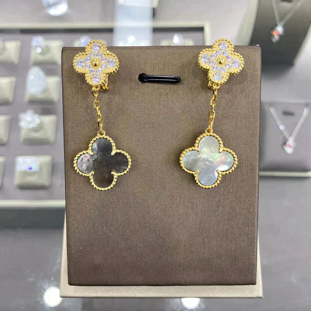 [Angela Jewellery]CLOVER  2 MOTIFS  DIAMOND  EARRINGS (MULTIPLE CHOICESç´