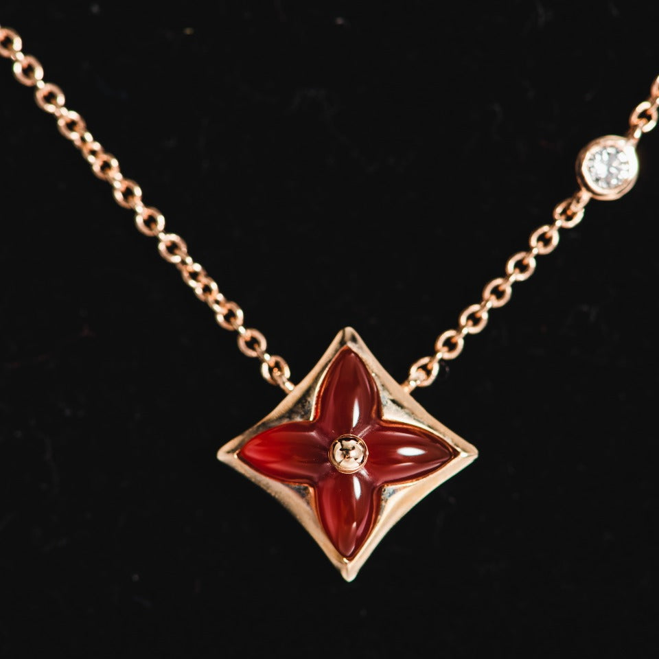 [Angela Jewellery]STAR NECKLACE PINK GOLD 1 DIAMOND