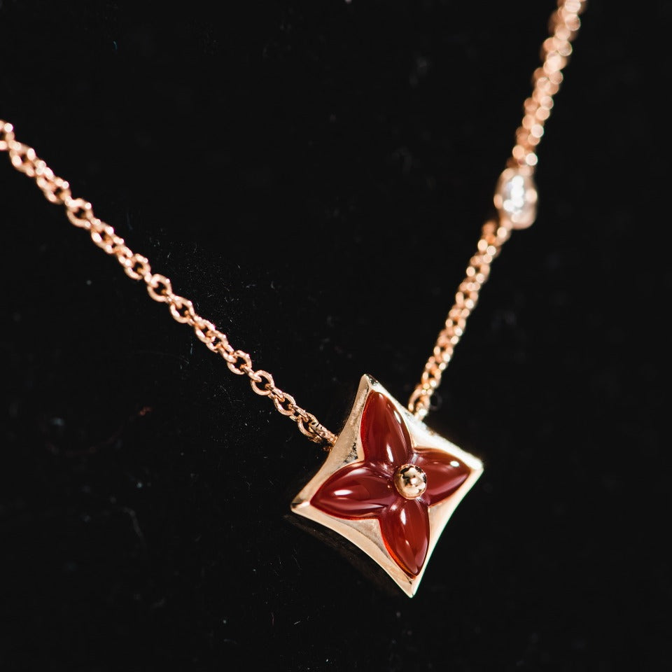 [Angela Jewellery]STAR NECKLACE PINK GOLD 1 DIAMOND