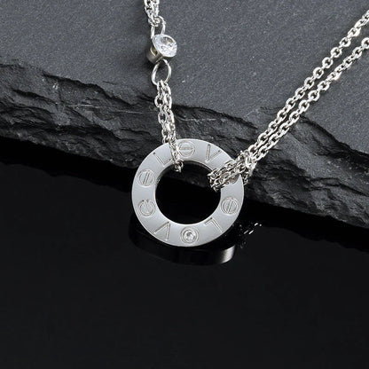 [Angela Jewellery]LOVE NECKLACE 16MM 2 DIAMONDS