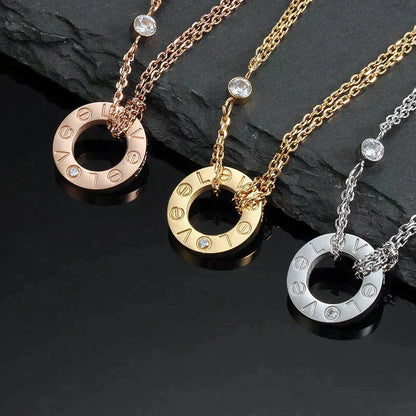 [Angela Jewellery]LOVE NECKLACE 16MM 2 DIAMONDS