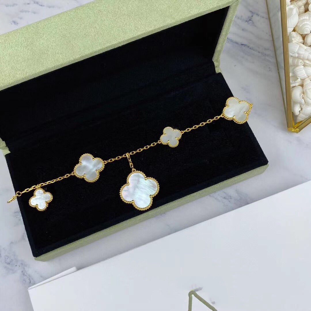 [Angela Jewellery]MAGIC CLOVER MOP GOLD BRACELET 5 MOTIFS