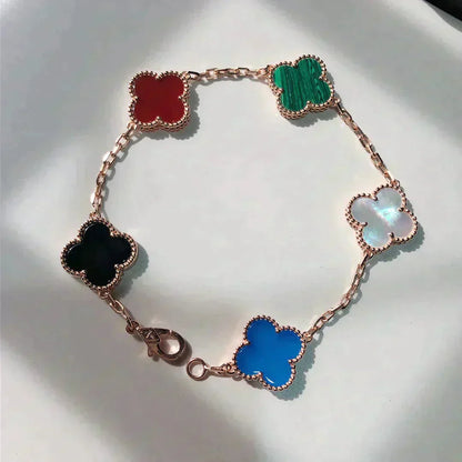[Angela Jewellery]CLOVER 5 MOTIFS MULTICOLOR  BRACELET