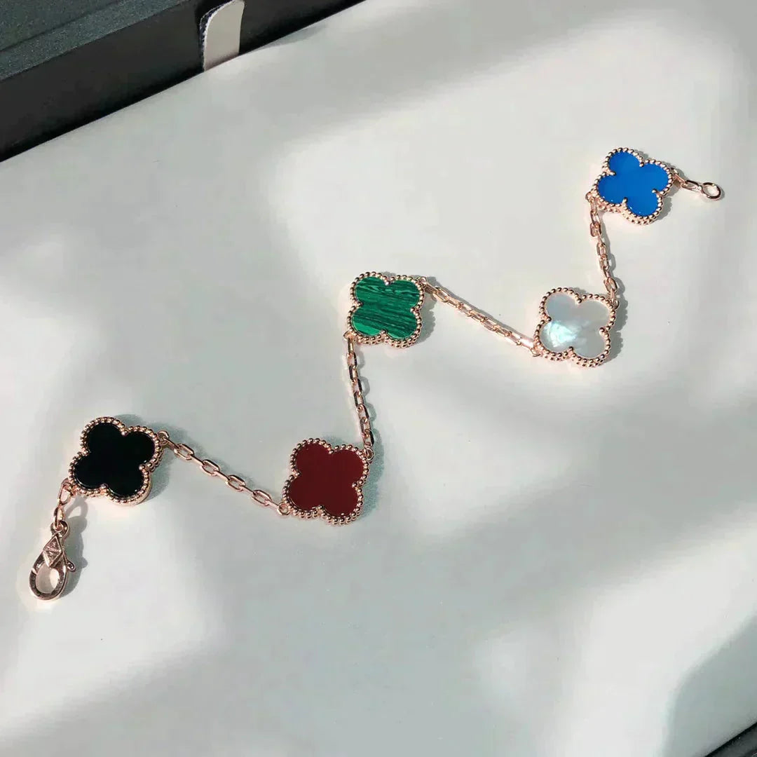 [Angela Jewellery]CLOVER 5 MOTIFS MULTICOLOR  BRACELET