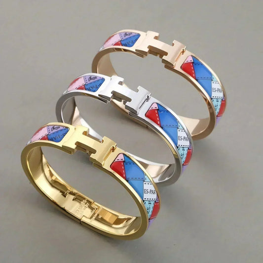 [Angela Jewellery]H BRACELET DOTTED BORDER 12MM