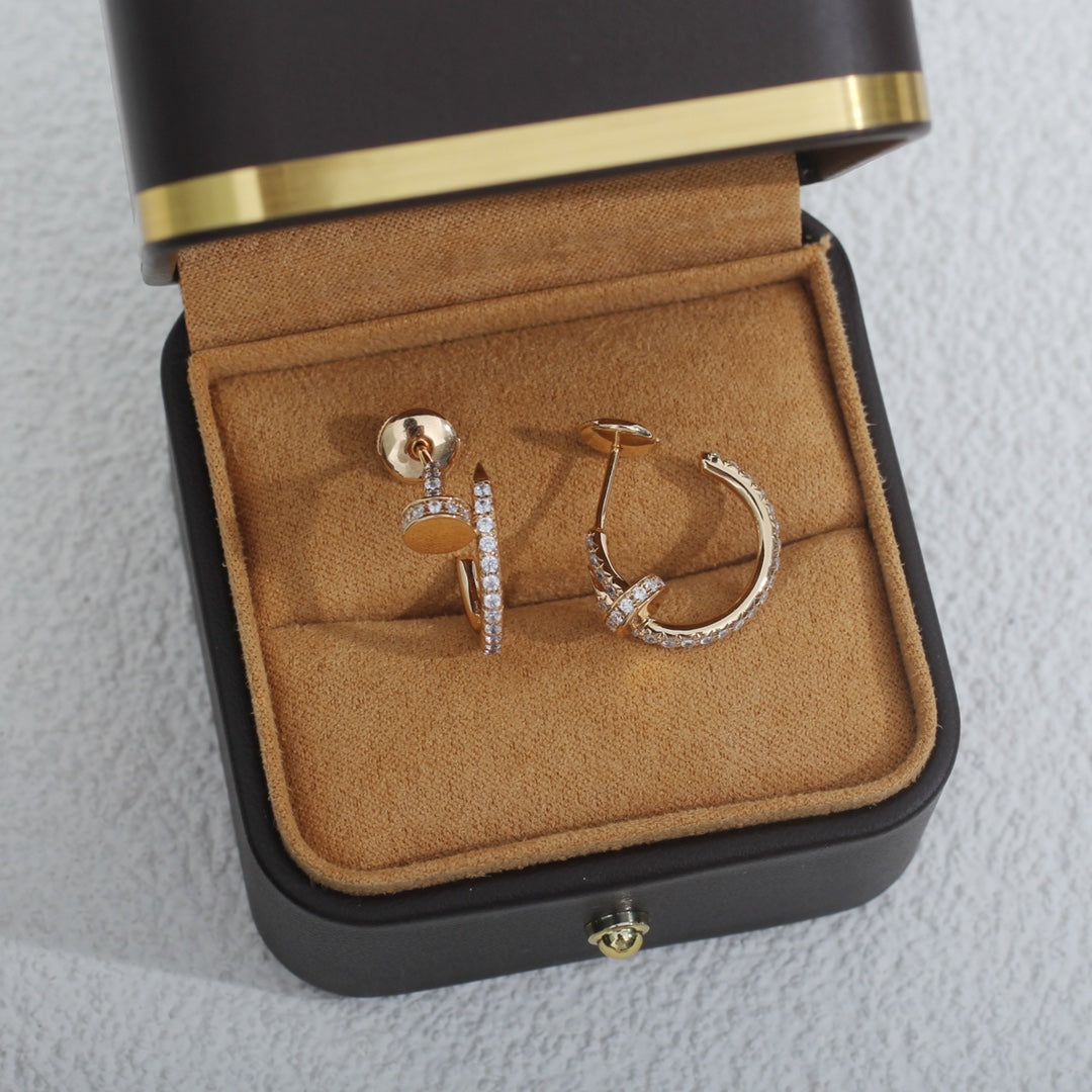 [Angela Jewellery]JUSTE EARRINGS 12.75MM PINK GOLD DIAMOND