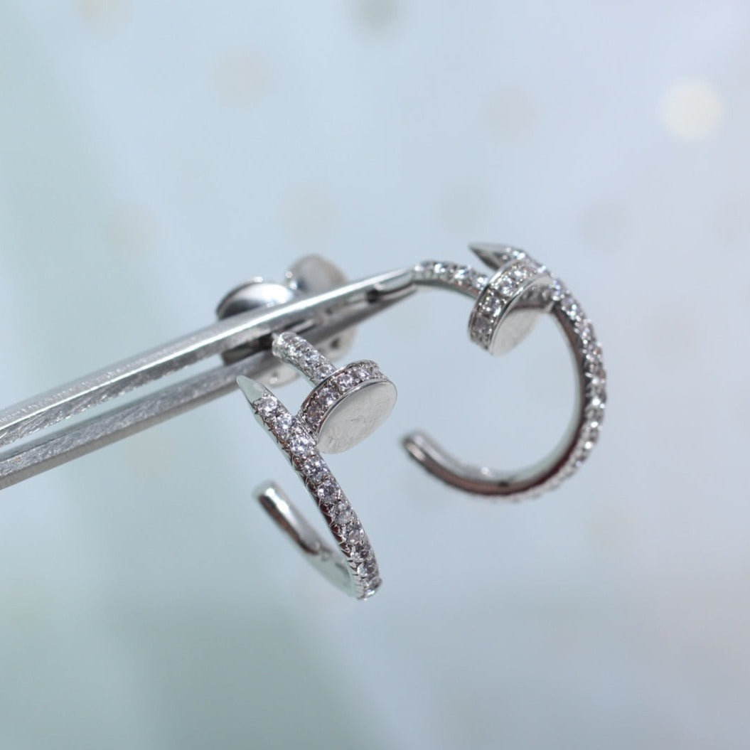 [Angela Jewellery]JUSTE EARRINGS 12.75MM SILVER DIAMOND