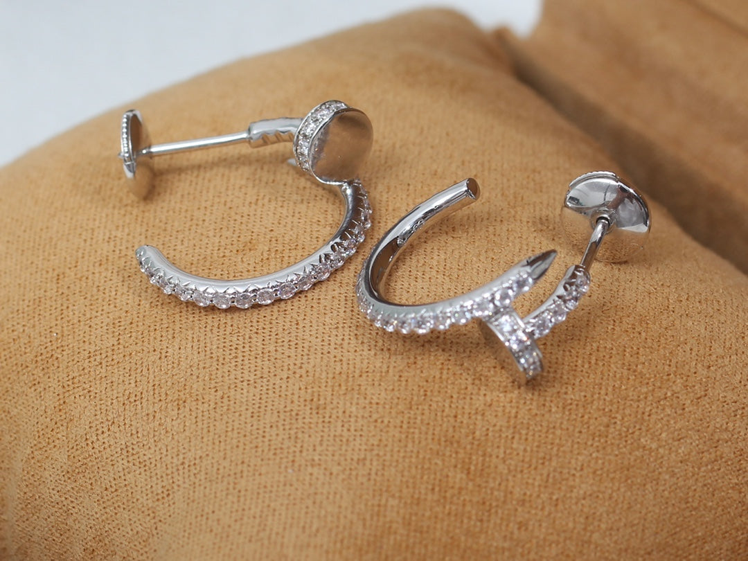 [Angela Jewellery]JUSTE EARRINGS 12.75MM SILVER DIAMOND