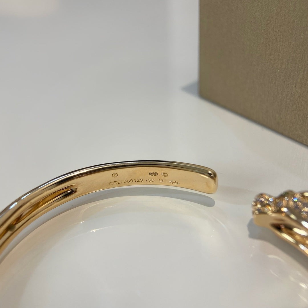 [Angela Jewellery]PANTHERE GOLD DIAMOND OPEN BRACELET