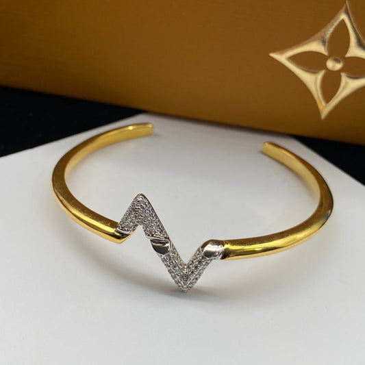 [Angela Jewellery]VOLTE UPSITE DOWN DIAMOND GOLD OPEN BRACELET