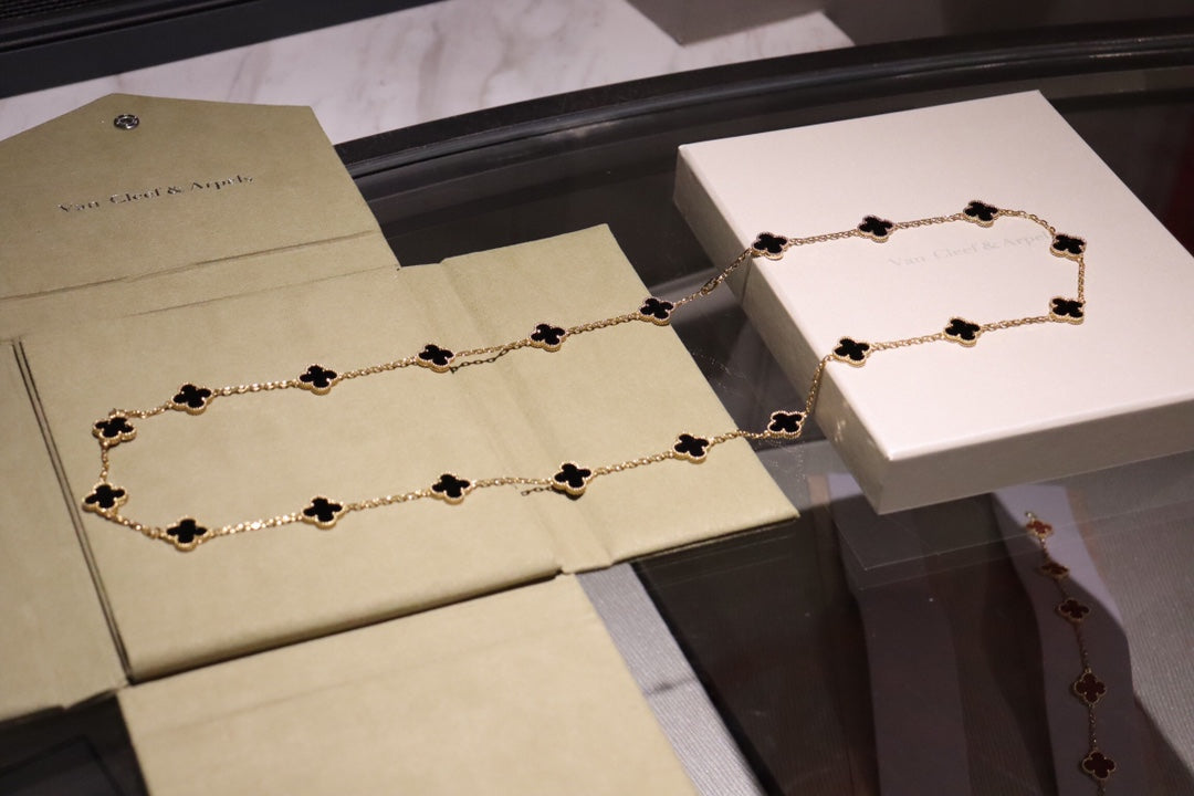 [Angela Jewellery]CLOVER 20 MOTIFS ONYX ROSE GOLD