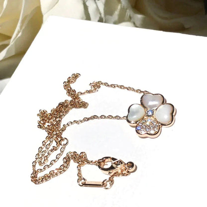 [Angela Jewellery]CLOVER MOP DIAMOND ROSE GOLD NECKLACE