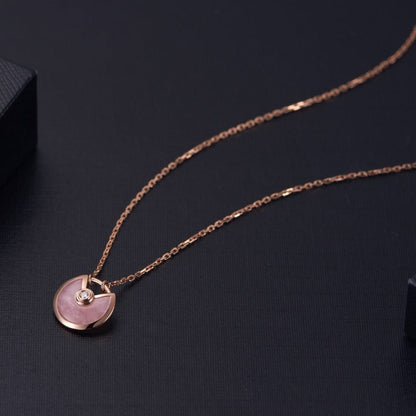 [Angela Jewellery]AMULETTE ROSE GOLD PINK MOP NECKLACE
