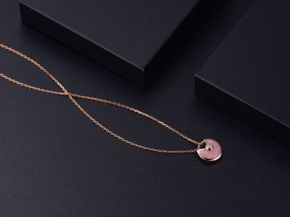 [Angela Jewellery]AMULETTE ROSE GOLD PINK MOP NECKLACE
