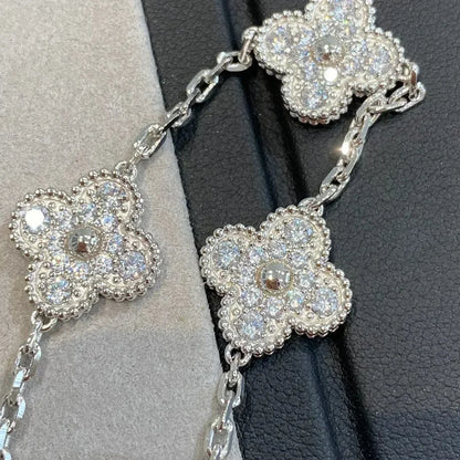 [Angela Jewellery]CLOVER 5 MOTIFS  DIAMOND BRACELET SILVER
