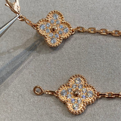 [Angela Jewellery]CLOVER 5 MOTIFS  FULL DIAMOND BRACELET