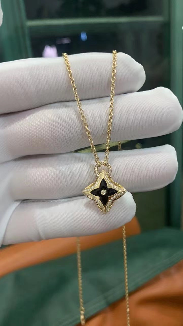 [Angela Jewellery]STAR PEDANT PINK GOLD DIAMOND NECKLACE