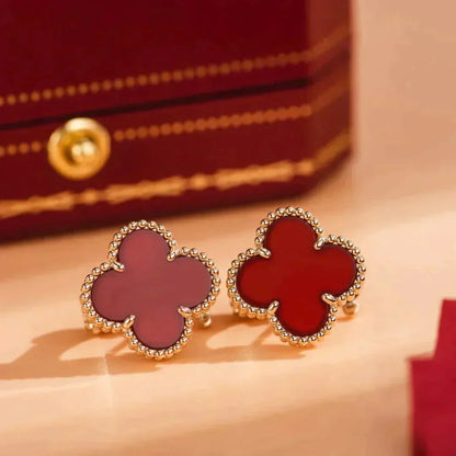 [Angela Jewellery]CLOVER MEDIUM 1 MOTIFS CARNELIAN  EARRINGS