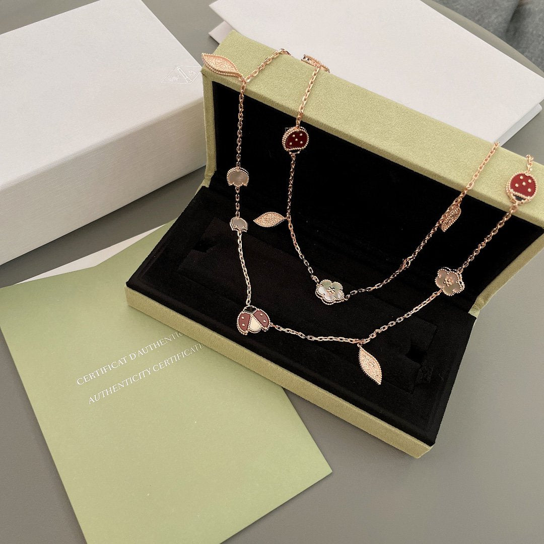 [Angela Jewellery]LUCKY SPRING 15 MOTIFS ROSE GOLD NECKLACE
