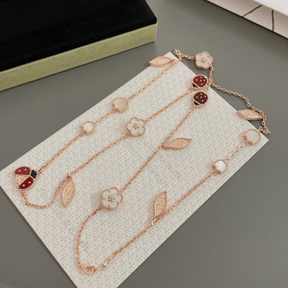 [Angela Jewellery]LUCKY SPRING 15 MOTIFS ROSE GOLD NECKLACE