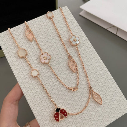 [Angela Jewellery]LUCKY SPRING 15 MOTIFS ROSE GOLD NECKLACE