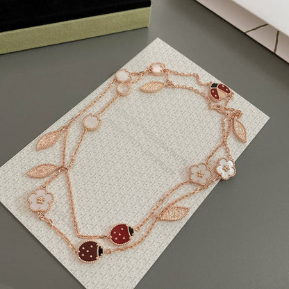 [Angela Jewellery]LUCKY SPRING 15 MOTIFS ROSE GOLD NECKLACE