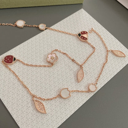 [Angela Jewellery]LUCKY SPRING 15 MOTIFS ROSE GOLD NECKLACE