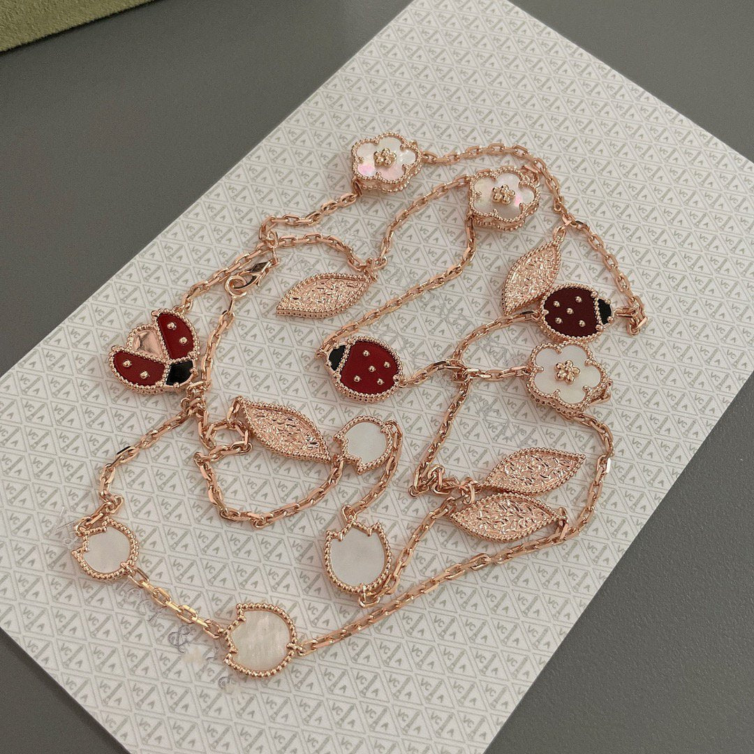 [Angela Jewellery]LUCKY SPRING 15 MOTIFS ROSE GOLD NECKLACE
