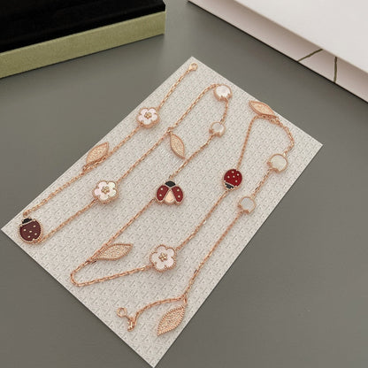 [Angela Jewellery]LUCKY SPRING 15 MOTIFS ROSE GOLD NECKLACE