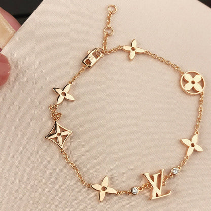 [Angela Jewellery]STAR AND SUN 7 MOTIFS GOLD BRACELET