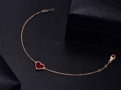 [Angela Jewellery]HEART CARNELIAN PINK GOLD BRACELET