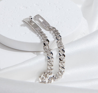 [Angela Jewellery]KELLY CHAIN SILVER DIAMOND BRACELET