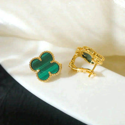 [Angela Jewellery]CLOVER MEDIUM 1 MOTIFS MALACHITE  EARRINGS
