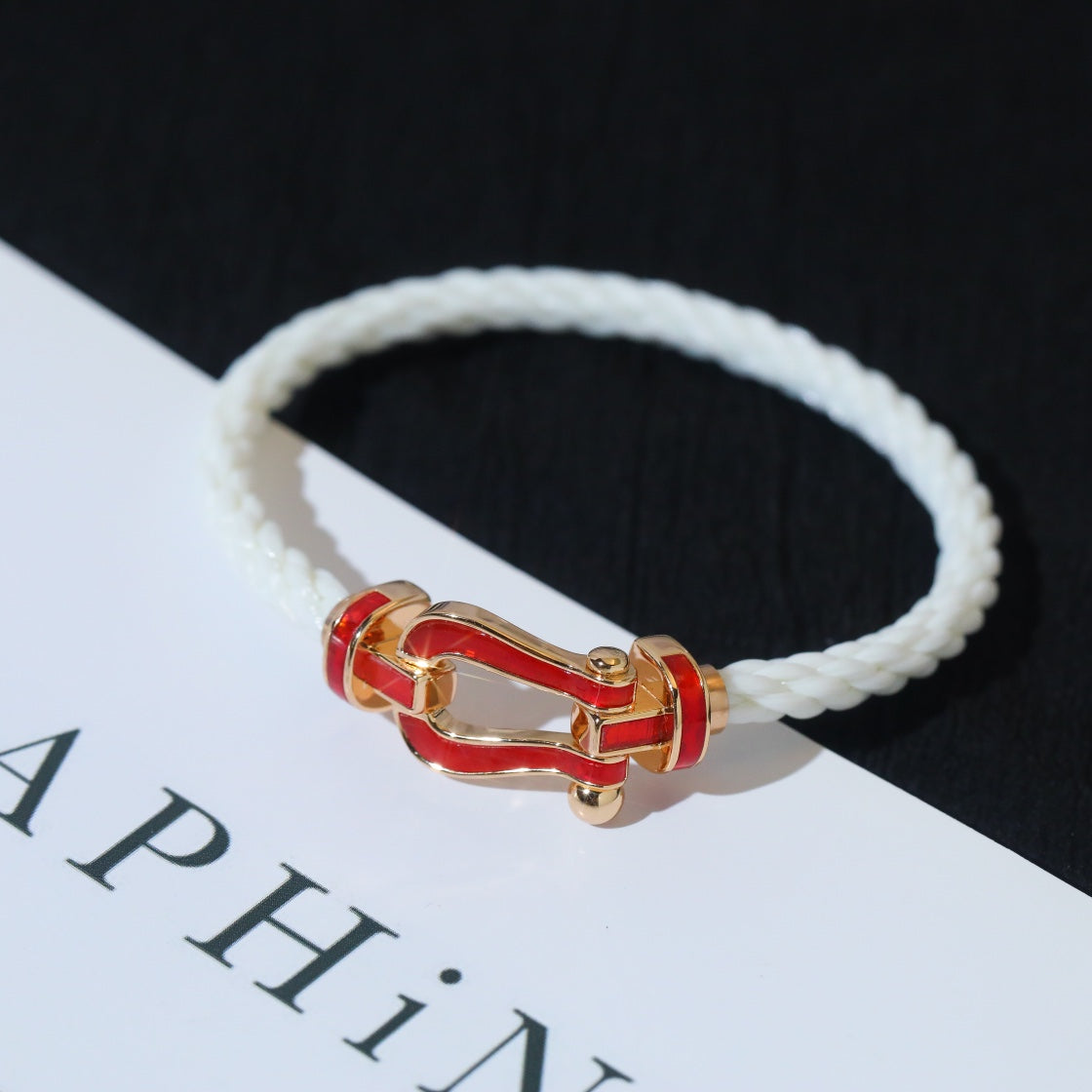 [Angela Jewellery]FORCE 10 WHITE TEXTILE DIAMOND PAVED