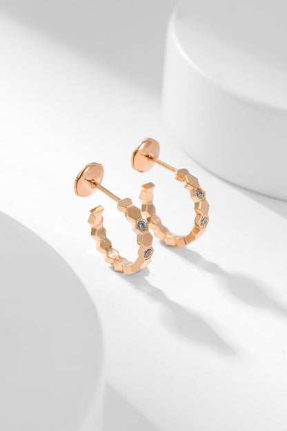 [Angela Jewellery]BEE LOVE DIAMOND HOOP EARRINGS