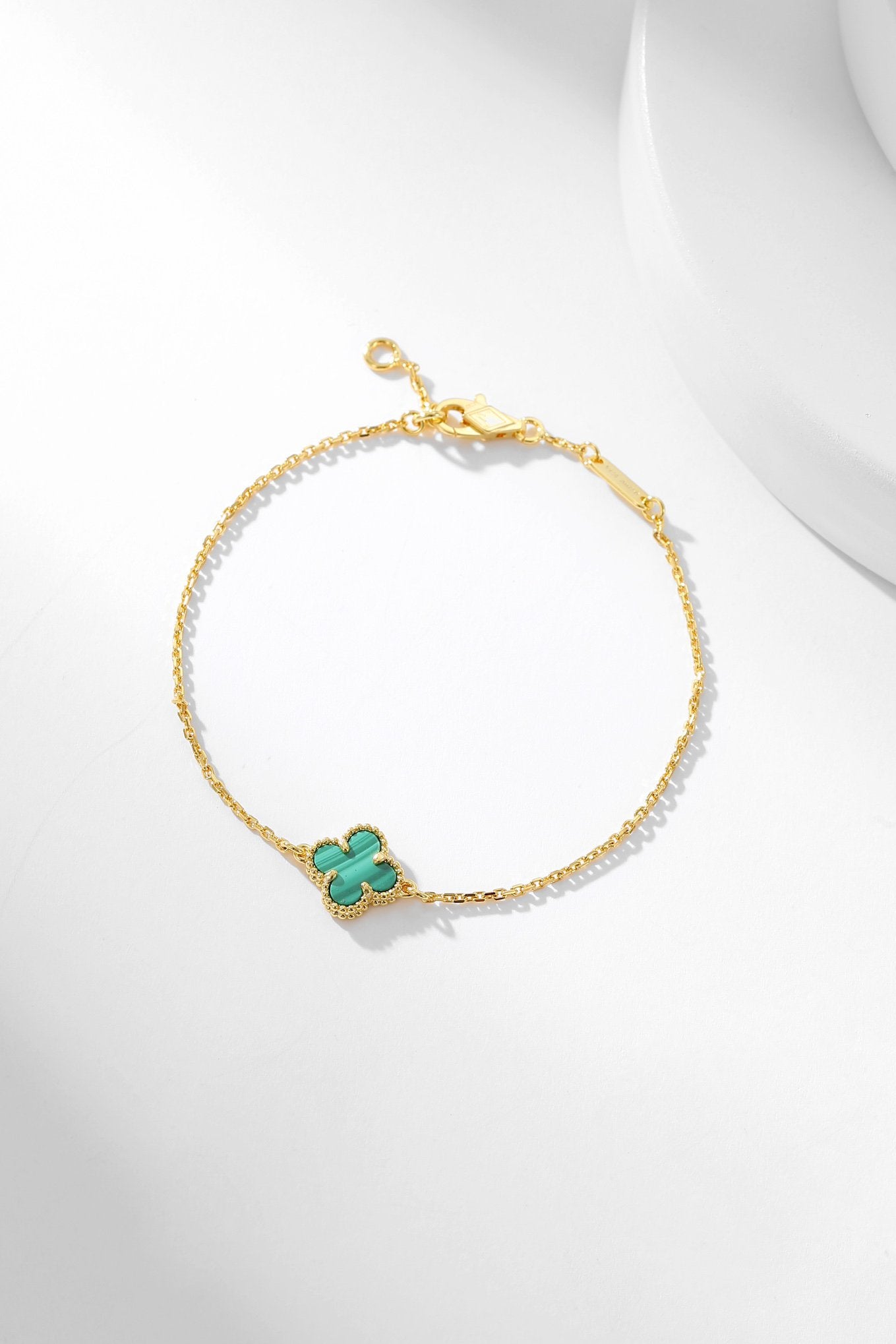 [Angela Jewellery]CLOVER BRACELET MALACHITE 1 MOTIF