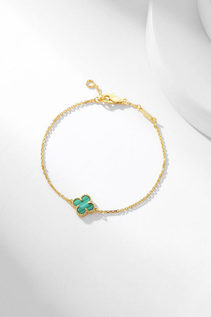 [Angela Jewellery]CLOVER BRACELET MALACHITE 1 MOTIF