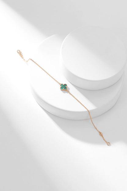[Angela Jewellery]CLOVER BRACELET MALACHITE 1 MOTIF