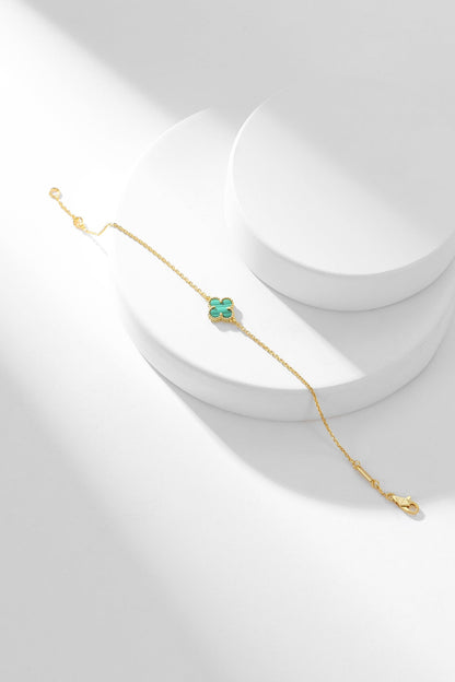 [Angela Jewellery]CLOVER BRACELET MALACHITE 1 MOTIF