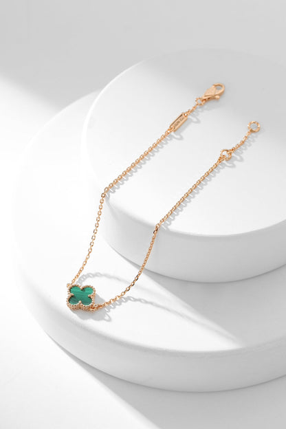 [Angela Jewellery]CLOVER BRACELET MALACHITE 1 MOTIF