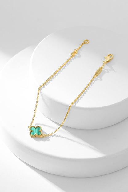 [Angela Jewellery]CLOVER BRACELET MALACHITE 1 MOTIF
