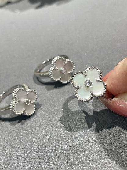 [Angela Jewellery]CLOVER SILVER MOP DIAMOND RING