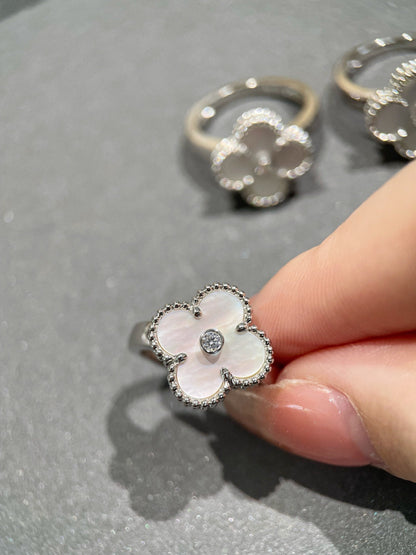 [Angela Jewellery]CLOVER SILVER MOP DIAMOND RING